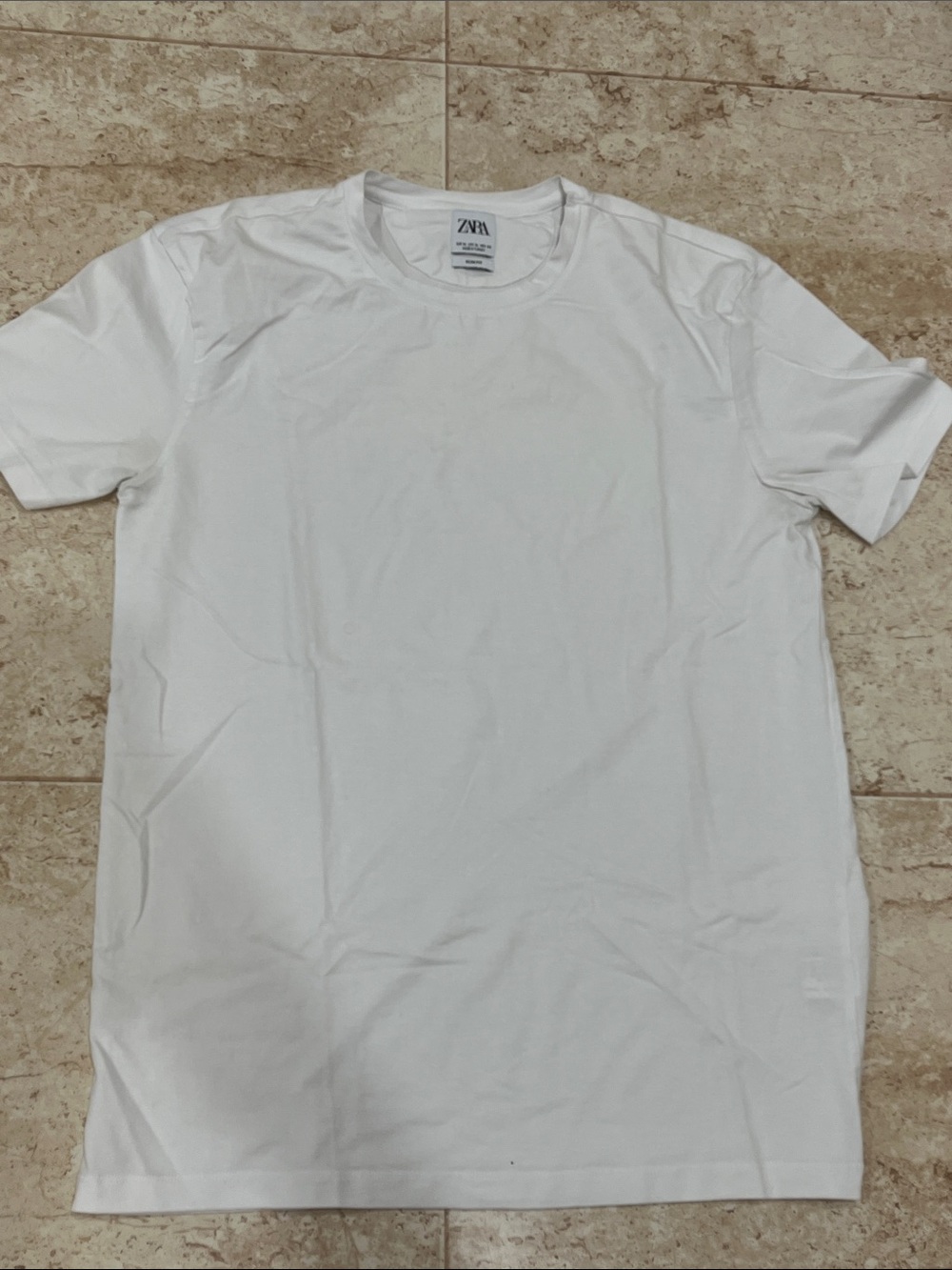 ZARA Men’s Classic White Crew Neck T-Shirt